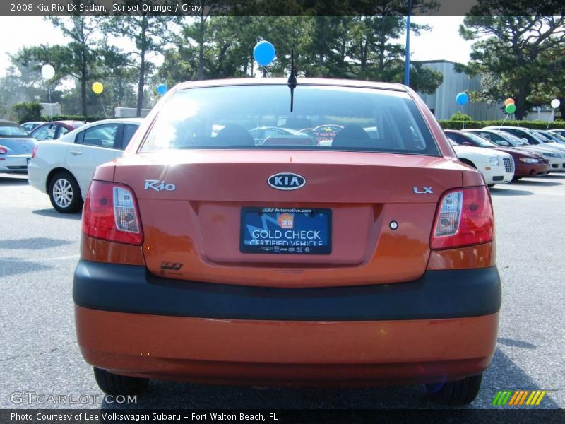 Sunset Orange / Gray 2008 Kia Rio LX Sedan