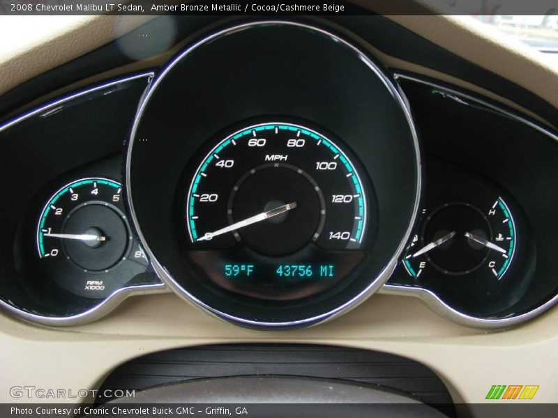 Amber Bronze Metallic / Cocoa/Cashmere Beige 2008 Chevrolet Malibu LT Sedan