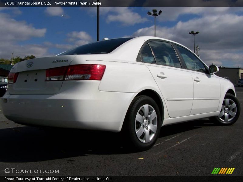 Powder White Pearl / Beige 2008 Hyundai Sonata GLS