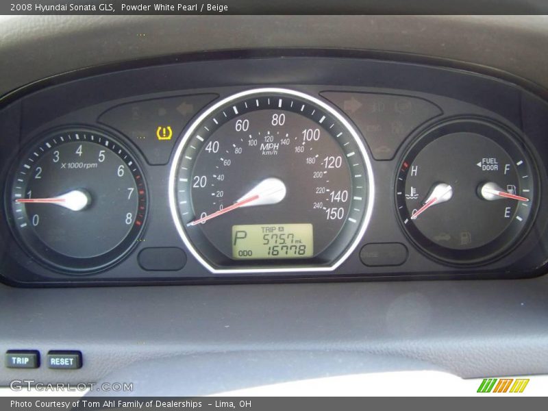 Powder White Pearl / Beige 2008 Hyundai Sonata GLS
