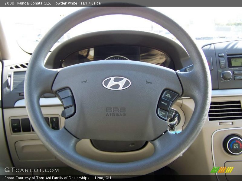 Powder White Pearl / Beige 2008 Hyundai Sonata GLS