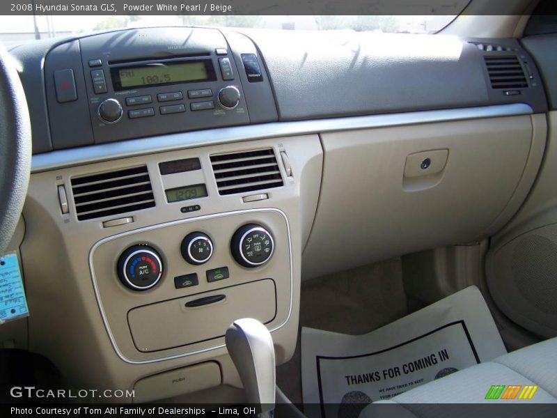 Powder White Pearl / Beige 2008 Hyundai Sonata GLS