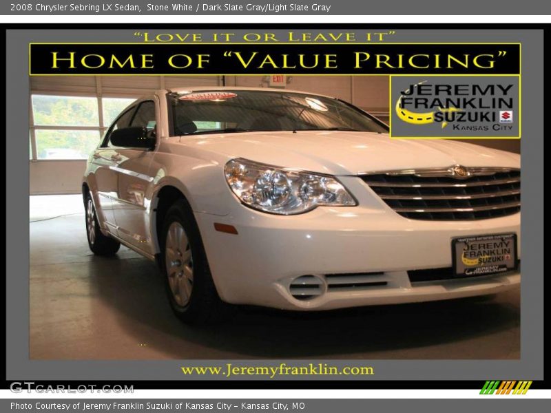 Stone White / Dark Slate Gray/Light Slate Gray 2008 Chrysler Sebring LX Sedan