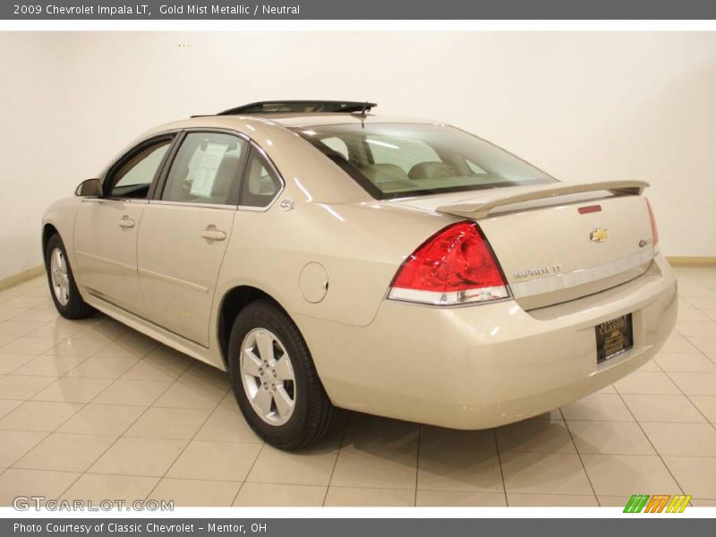 Gold Mist Metallic / Neutral 2009 Chevrolet Impala LT