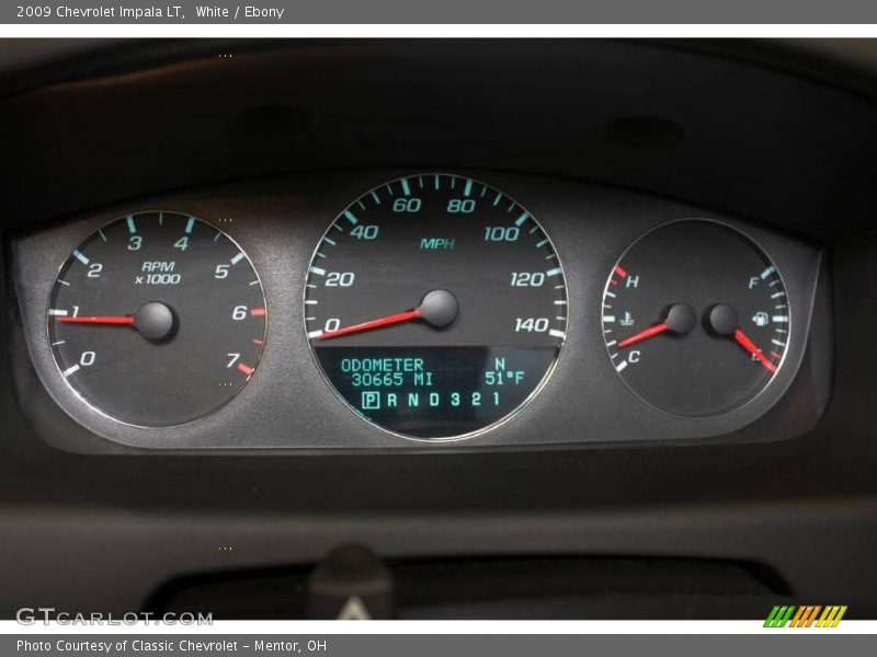 White / Ebony 2009 Chevrolet Impala LT