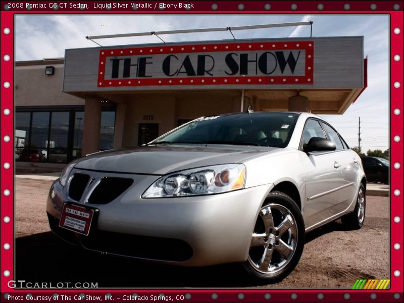 Liquid Silver Metallic / Ebony Black 2008 Pontiac G6 GT Sedan