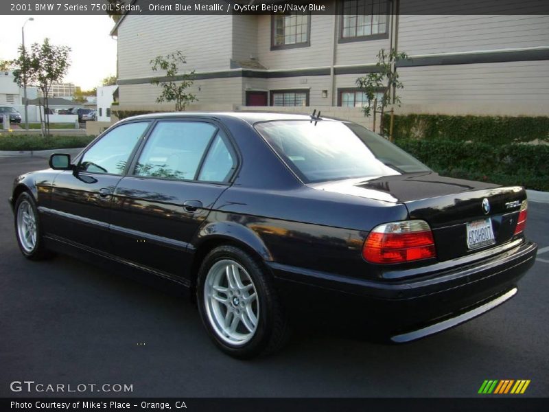 Orient Blue Metallic / Oyster Beige/Navy Blue 2001 BMW 7 Series 750iL Sedan