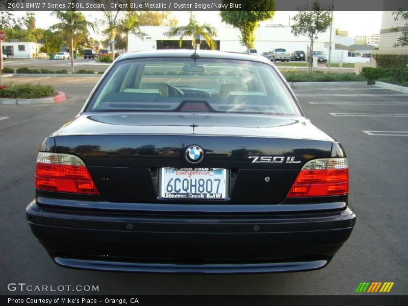 Orient Blue Metallic / Oyster Beige/Navy Blue 2001 BMW 7 Series 750iL Sedan