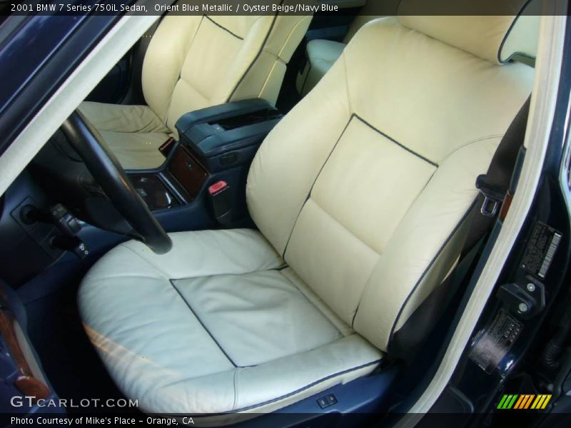 Orient Blue Metallic / Oyster Beige/Navy Blue 2001 BMW 7 Series 750iL Sedan