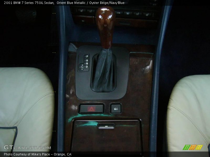Orient Blue Metallic / Oyster Beige/Navy Blue 2001 BMW 7 Series 750iL Sedan