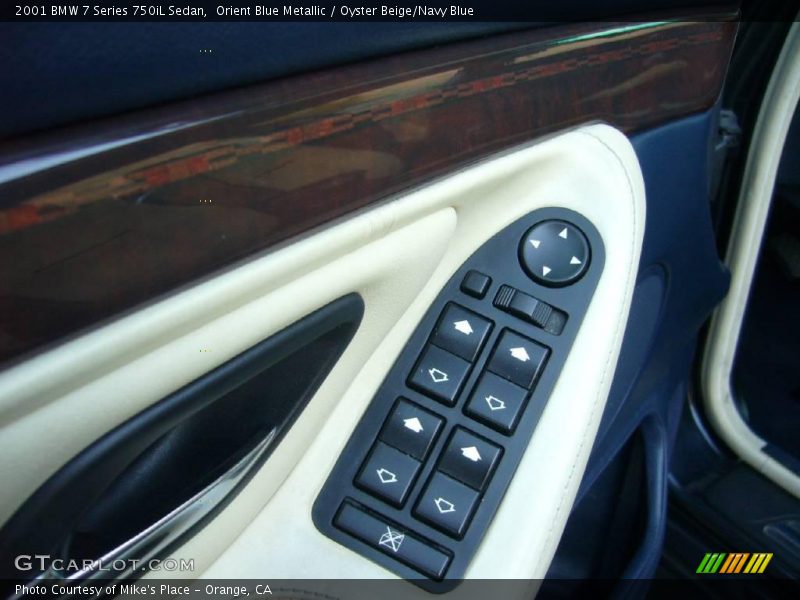 Orient Blue Metallic / Oyster Beige/Navy Blue 2001 BMW 7 Series 750iL Sedan