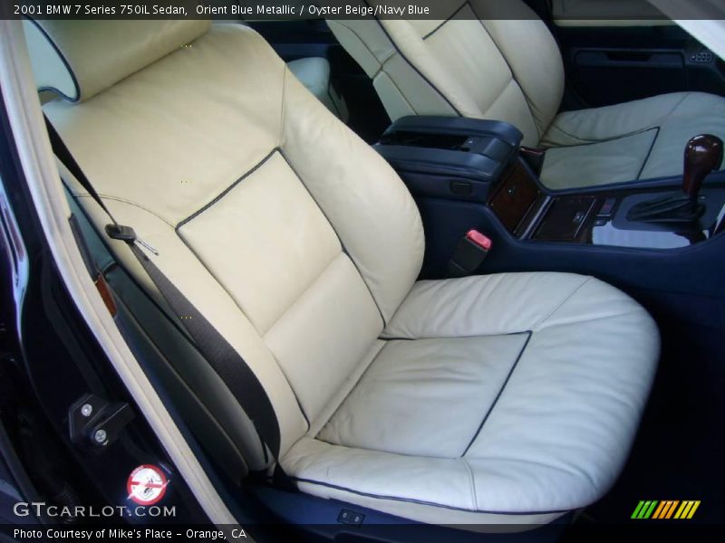 Orient Blue Metallic / Oyster Beige/Navy Blue 2001 BMW 7 Series 750iL Sedan
