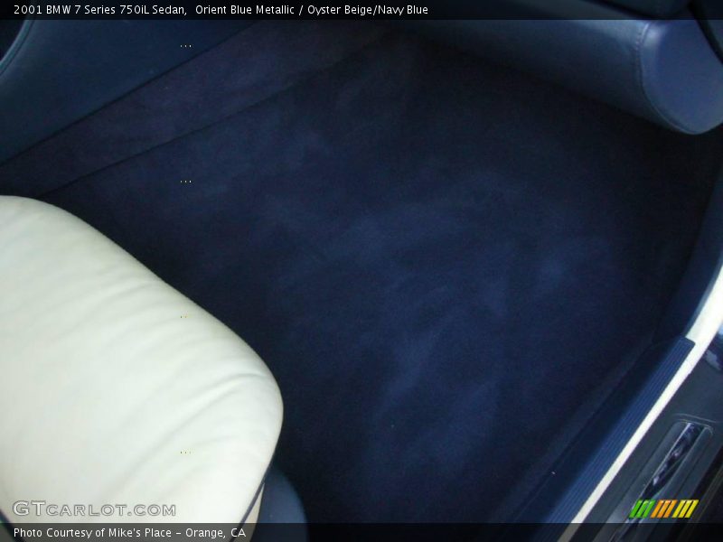 Orient Blue Metallic / Oyster Beige/Navy Blue 2001 BMW 7 Series 750iL Sedan
