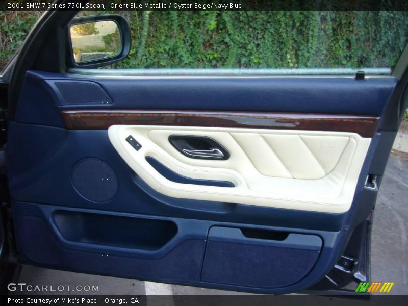 Orient Blue Metallic / Oyster Beige/Navy Blue 2001 BMW 7 Series 750iL Sedan