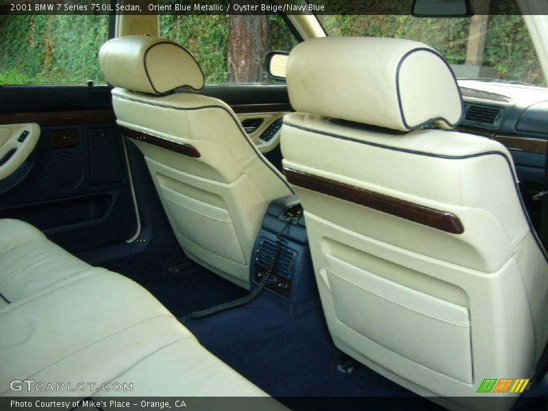 Orient Blue Metallic / Oyster Beige/Navy Blue 2001 BMW 7 Series 750iL Sedan