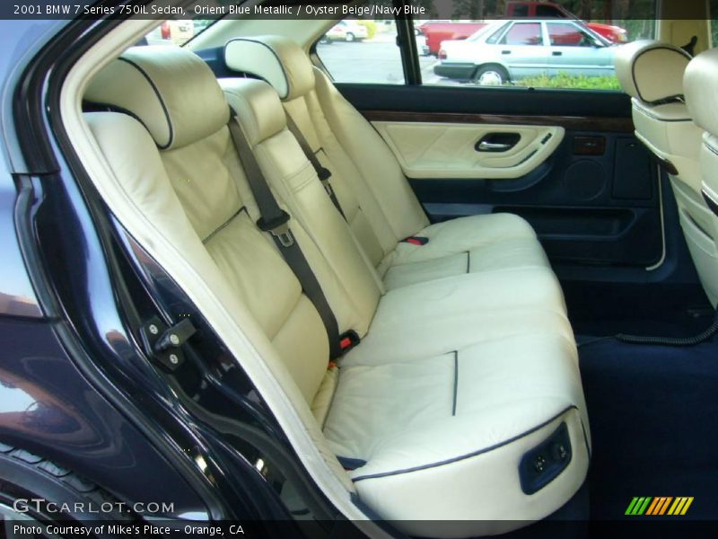 Orient Blue Metallic / Oyster Beige/Navy Blue 2001 BMW 7 Series 750iL Sedan