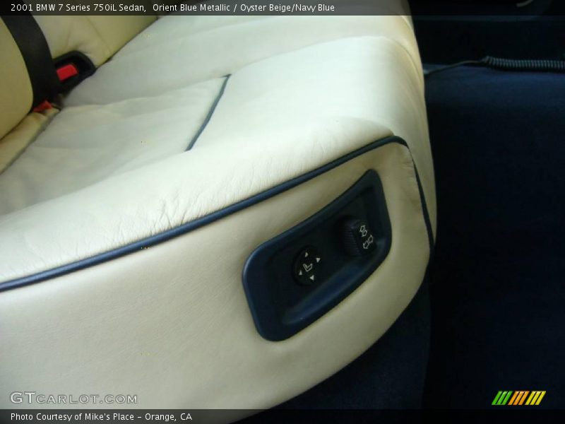 Orient Blue Metallic / Oyster Beige/Navy Blue 2001 BMW 7 Series 750iL Sedan