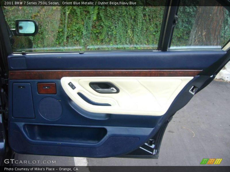 Orient Blue Metallic / Oyster Beige/Navy Blue 2001 BMW 7 Series 750iL Sedan