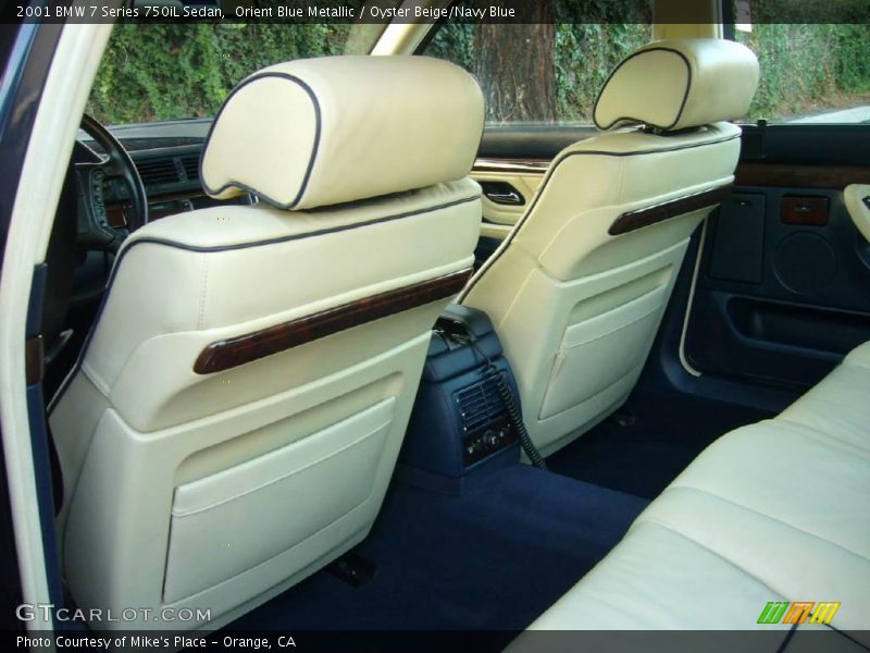 Orient Blue Metallic / Oyster Beige/Navy Blue 2001 BMW 7 Series 750iL Sedan