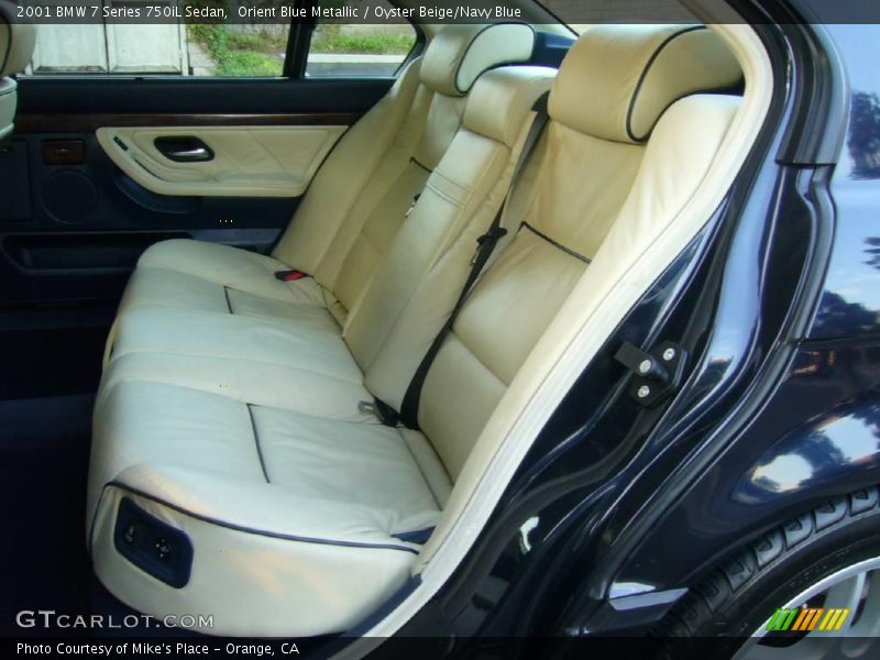 Orient Blue Metallic / Oyster Beige/Navy Blue 2001 BMW 7 Series 750iL Sedan