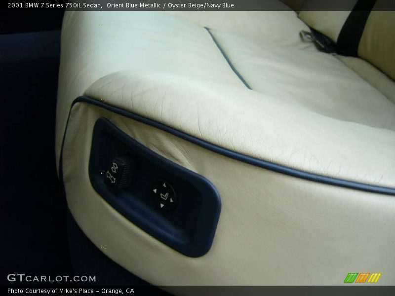 Orient Blue Metallic / Oyster Beige/Navy Blue 2001 BMW 7 Series 750iL Sedan