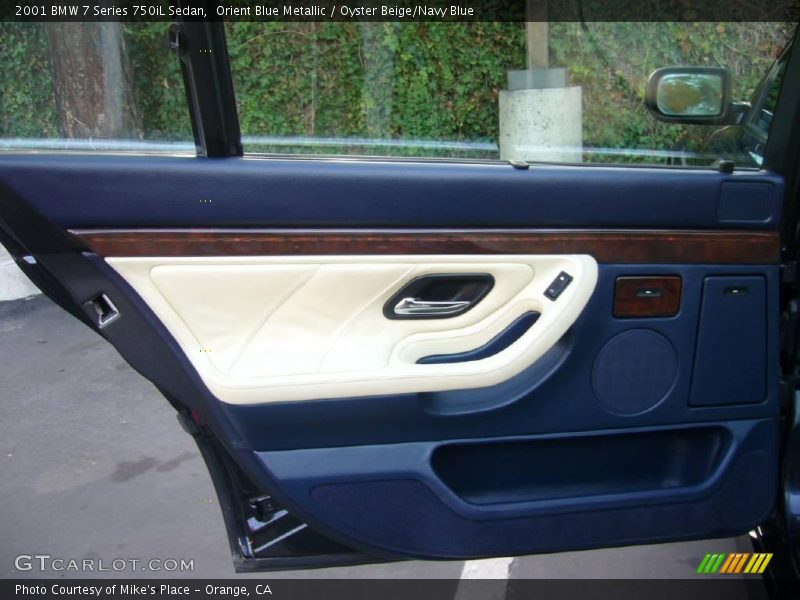 Orient Blue Metallic / Oyster Beige/Navy Blue 2001 BMW 7 Series 750iL Sedan