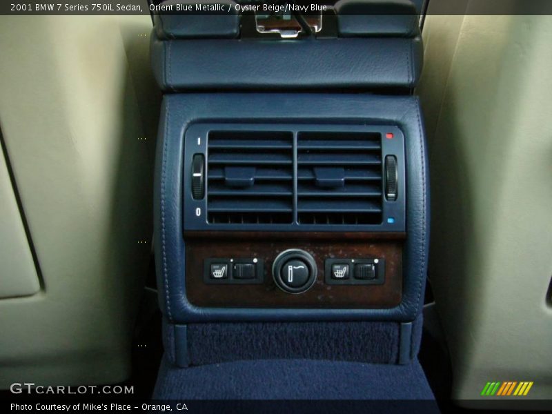 Orient Blue Metallic / Oyster Beige/Navy Blue 2001 BMW 7 Series 750iL Sedan