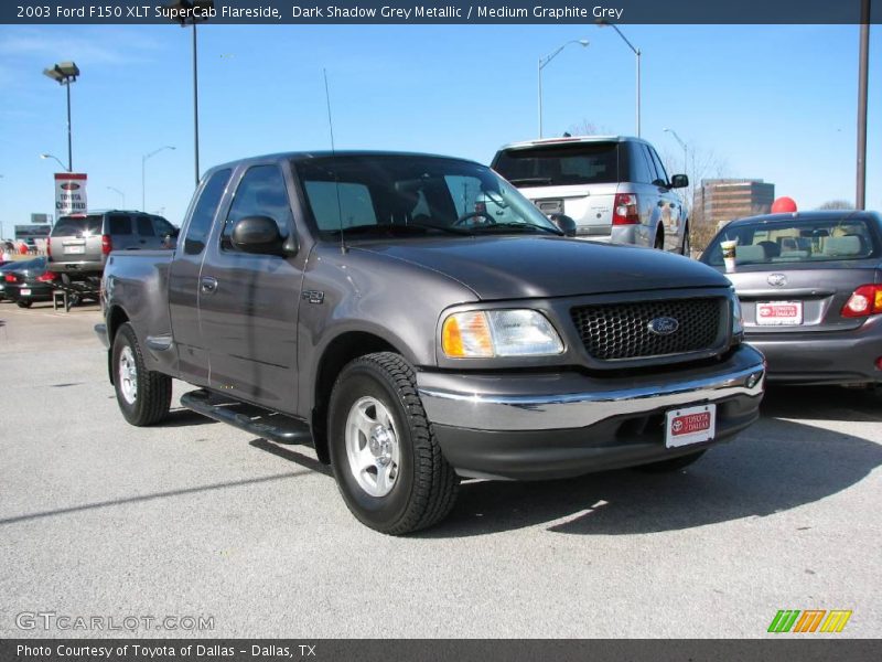 Dark Shadow Grey Metallic / Medium Graphite Grey 2003 Ford F150 XLT SuperCab Flareside