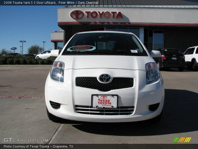 Polar White / Dark Charcoal 2008 Toyota Yaris S 3 Door Liftback