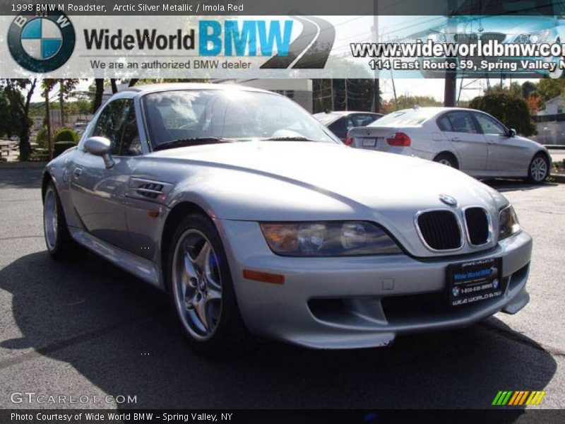 Arctic Silver Metallic / Imola Red 1998 BMW M Roadster