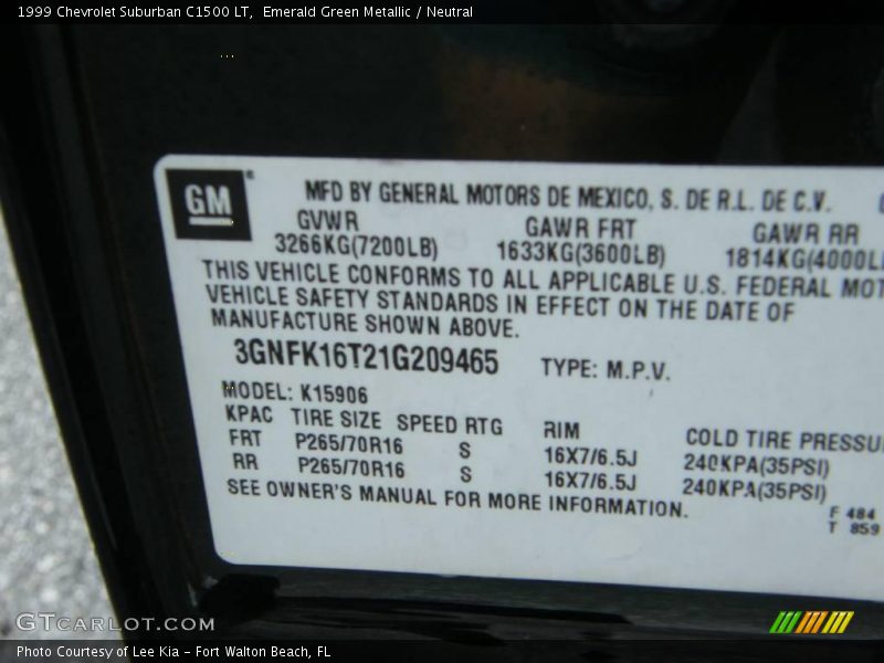 Emerald Green Metallic / Neutral 1999 Chevrolet Suburban C1500 LT