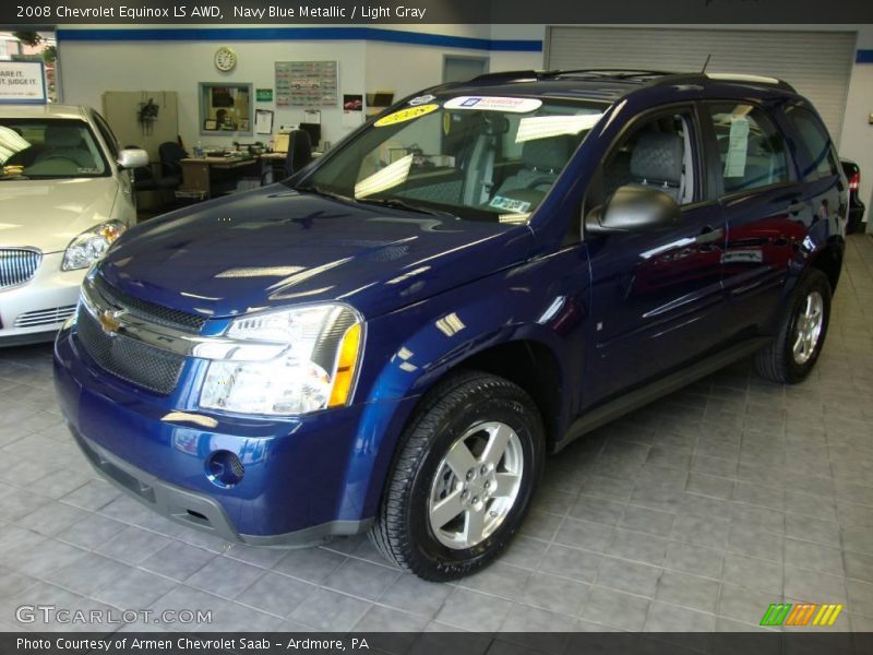 Navy Blue Metallic / Light Gray 2008 Chevrolet Equinox LS AWD