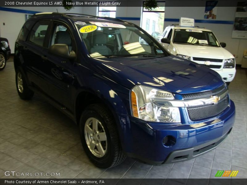 Navy Blue Metallic / Light Gray 2008 Chevrolet Equinox LS AWD