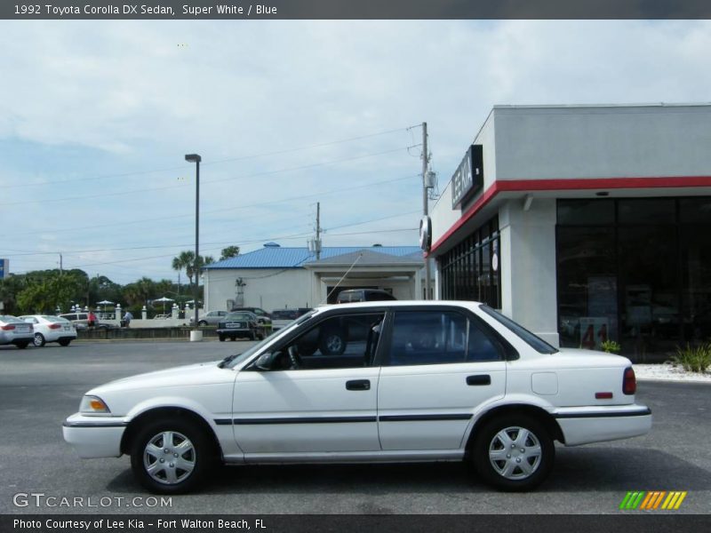 Super White / Blue 1992 Toyota Corolla DX Sedan