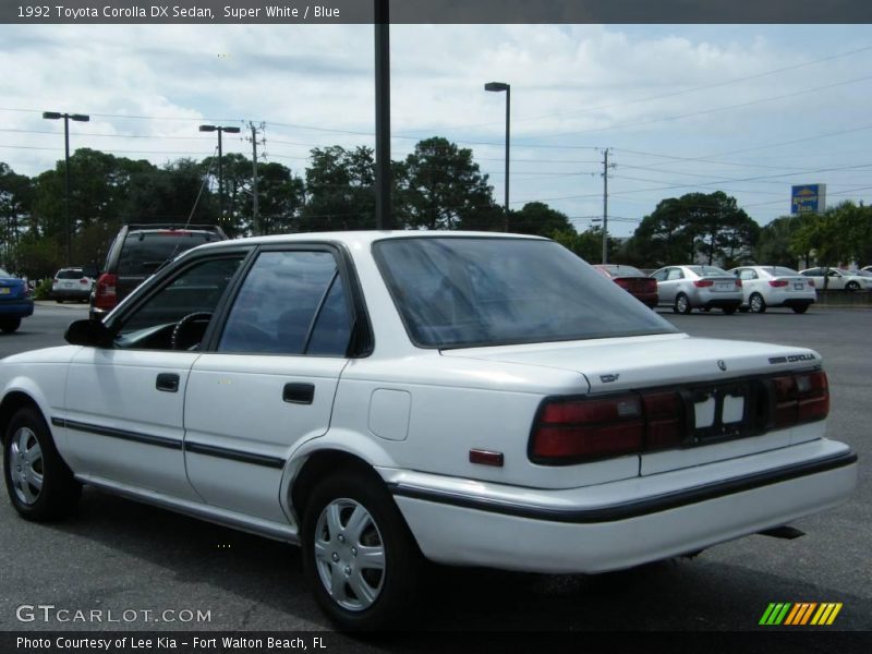 Super White / Blue 1992 Toyota Corolla DX Sedan