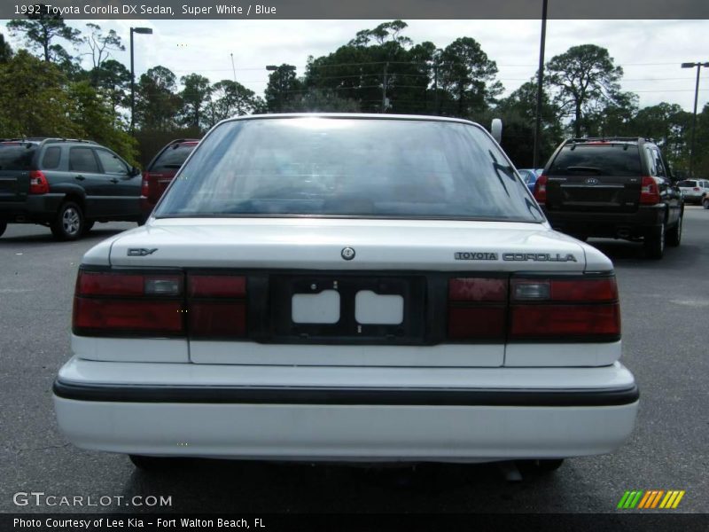 Super White / Blue 1992 Toyota Corolla DX Sedan