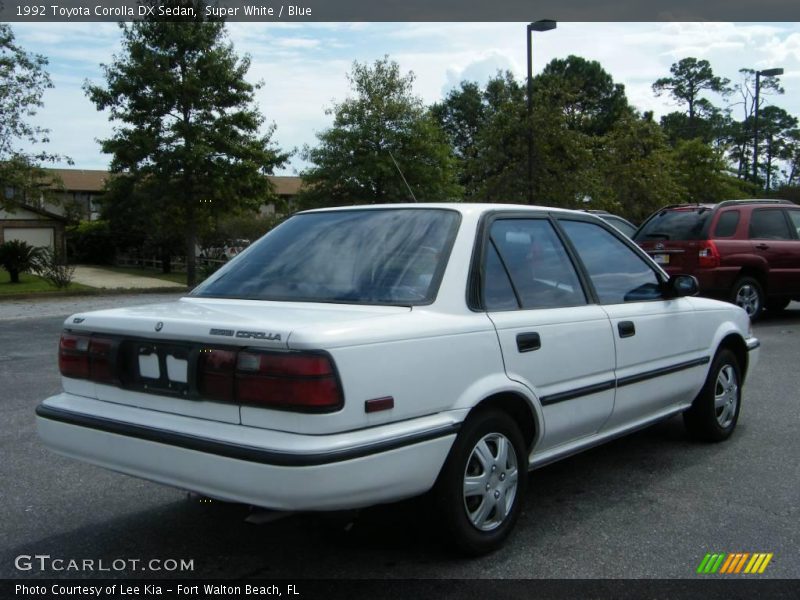 Super White / Blue 1992 Toyota Corolla DX Sedan