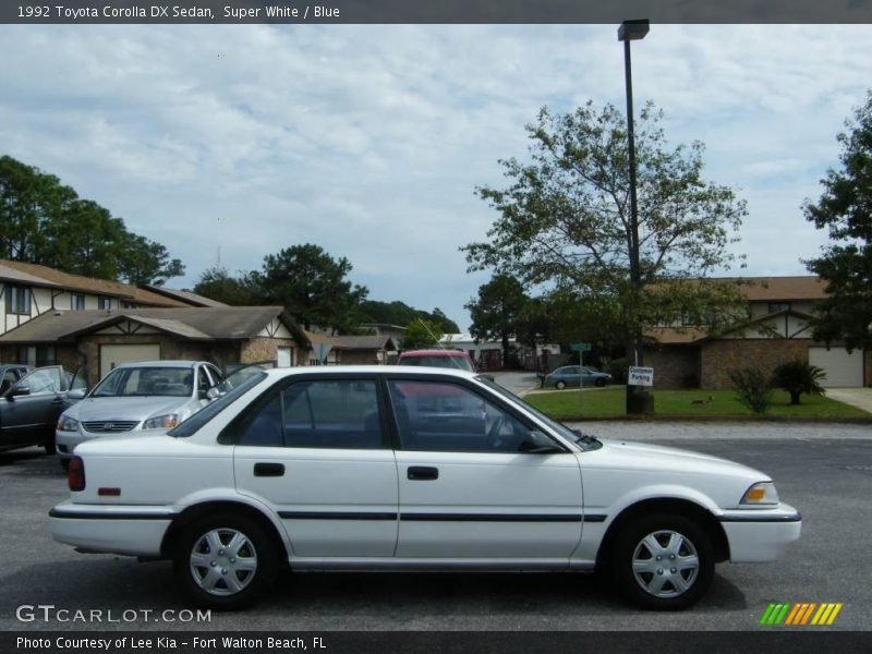 Super White / Blue 1992 Toyota Corolla DX Sedan