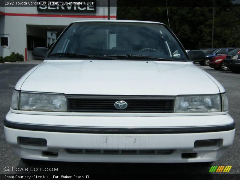 Super White / Blue 1992 Toyota Corolla DX Sedan