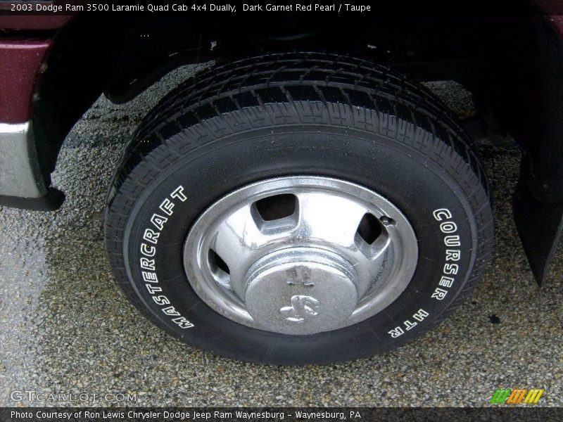 Dark Garnet Red Pearl / Taupe 2003 Dodge Ram 3500 Laramie Quad Cab 4x4 Dually