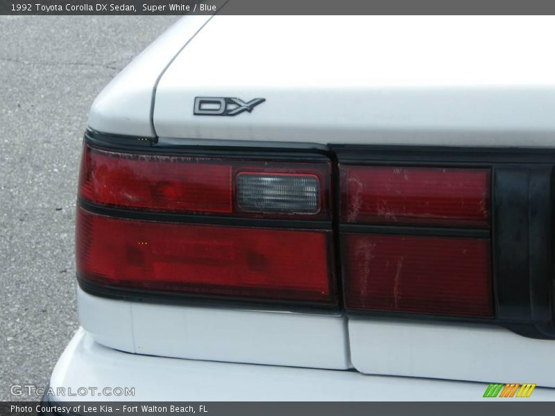 Super White / Blue 1992 Toyota Corolla DX Sedan