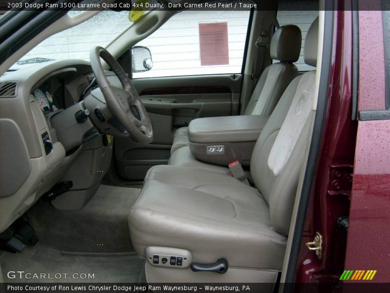 Dark Garnet Red Pearl / Taupe 2003 Dodge Ram 3500 Laramie Quad Cab 4x4 Dually