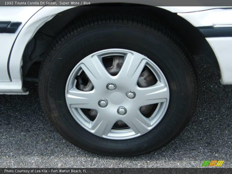 Super White / Blue 1992 Toyota Corolla DX Sedan