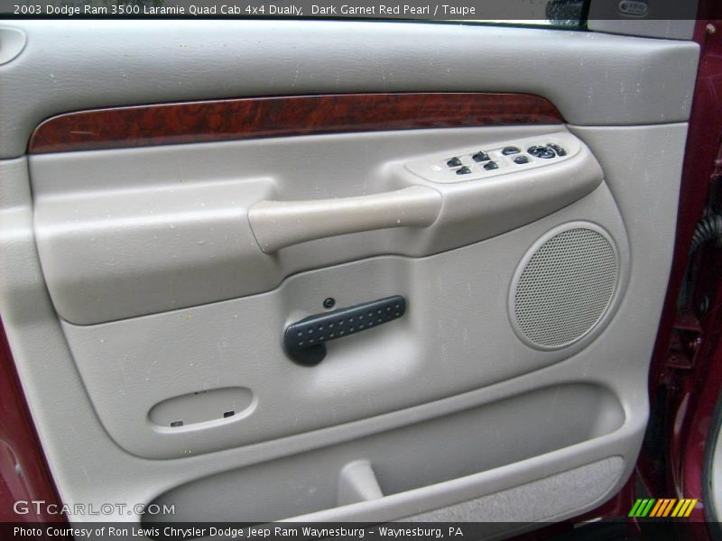 Dark Garnet Red Pearl / Taupe 2003 Dodge Ram 3500 Laramie Quad Cab 4x4 Dually