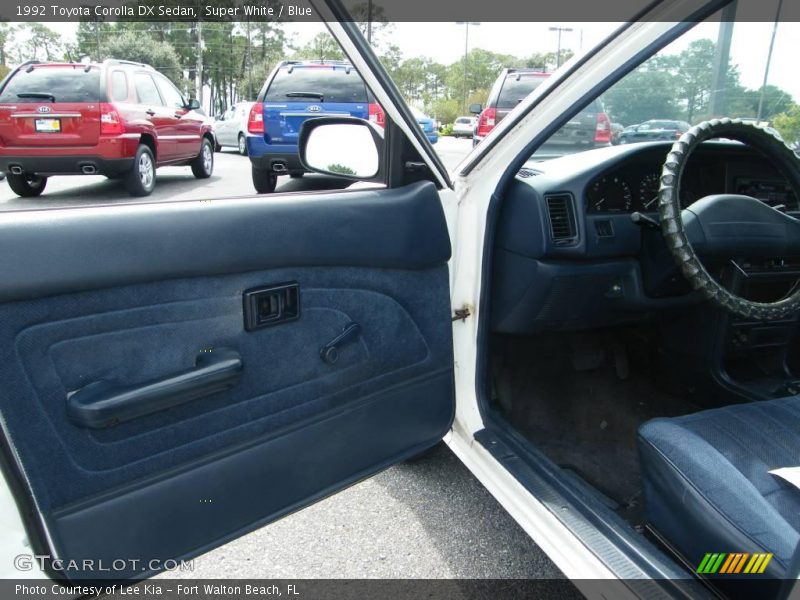 Super White / Blue 1992 Toyota Corolla DX Sedan