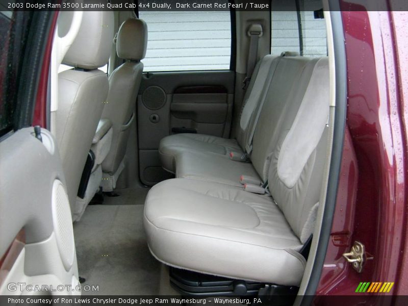 Dark Garnet Red Pearl / Taupe 2003 Dodge Ram 3500 Laramie Quad Cab 4x4 Dually