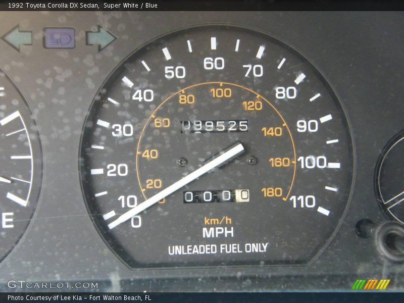 Super White / Blue 1992 Toyota Corolla DX Sedan