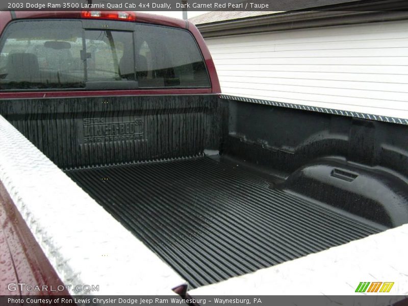 Dark Garnet Red Pearl / Taupe 2003 Dodge Ram 3500 Laramie Quad Cab 4x4 Dually