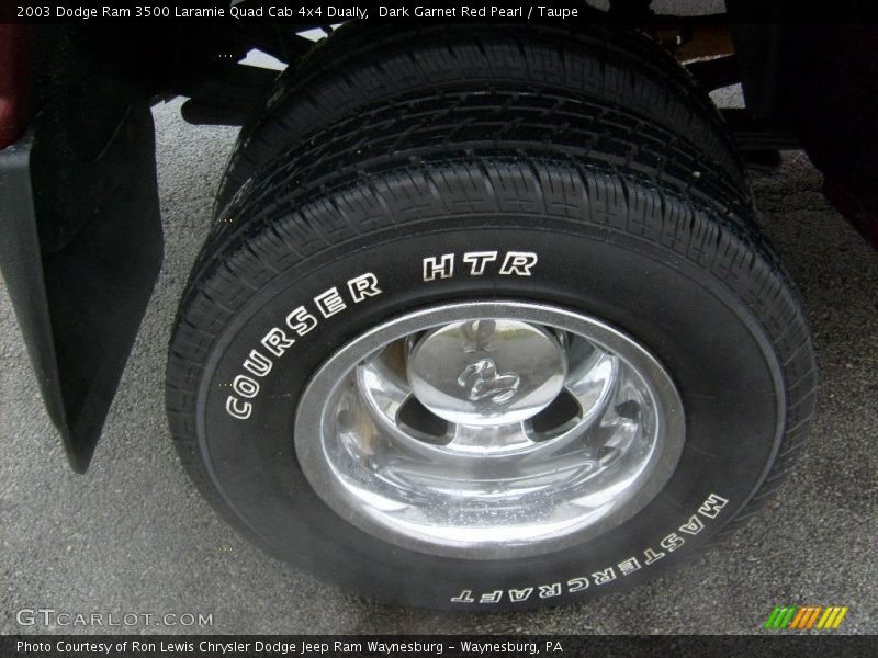 Dark Garnet Red Pearl / Taupe 2003 Dodge Ram 3500 Laramie Quad Cab 4x4 Dually