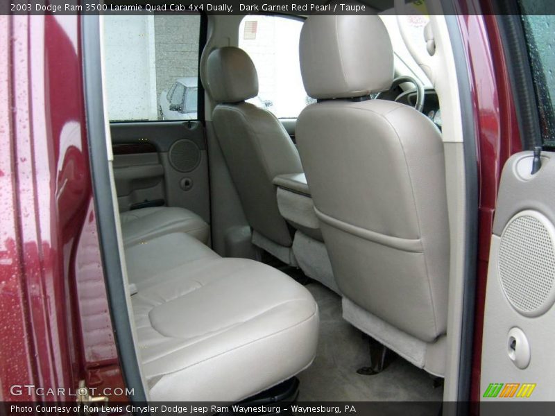 Dark Garnet Red Pearl / Taupe 2003 Dodge Ram 3500 Laramie Quad Cab 4x4 Dually